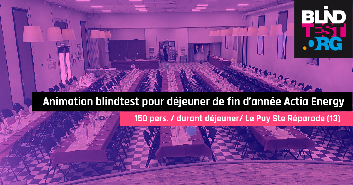 Animation blind test durant déjeuner de fin d’année pour Actia Energy
